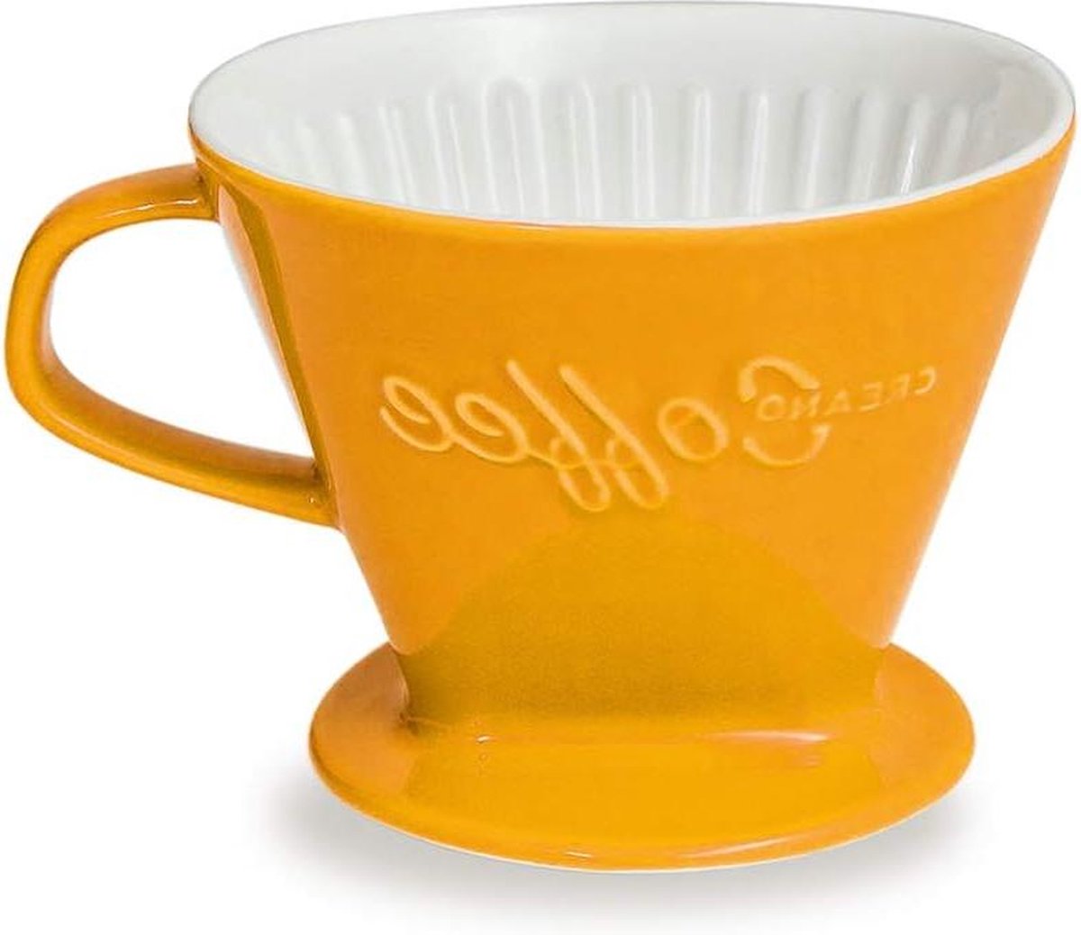 Porseleinen koffiefilter saffraangeel Verkrijgbaar in 6 kleuren