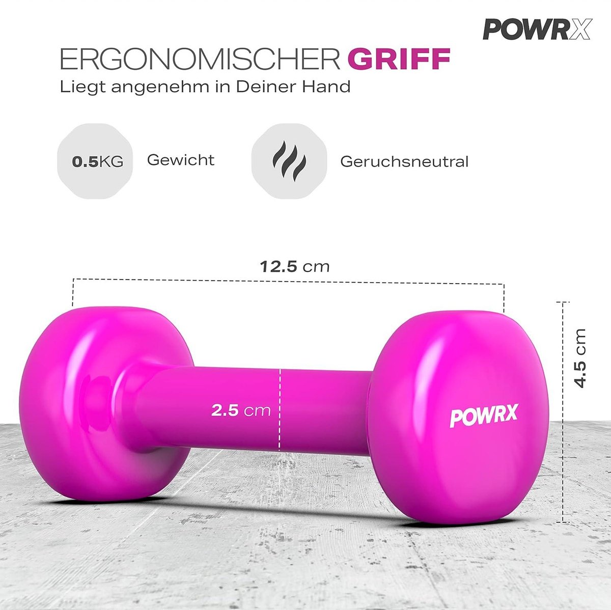 Vinyl Dumbbells Halter set voor fitness en gymnastiek - Aerobic Pilates 05 kg - 10 kg gewichten voor mannen en vrouwen - Home gym set voor thuis of in het sport studio - Dumbbell set in verschillende kleuren – foto 3