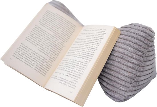 Boekenkussen leeskussen zilvergrijs 38 x 18 cm zachte microvezel leesbotten Ökotex wasbaar 30 graden book seat