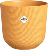 Elho Jazz Round Ø 30cm - Pot de Fleurs d'Intérieur - Plastique 100% recyclé - Structure Unique - Ø 29.5 x H 27.5 cm - Jaune ambré