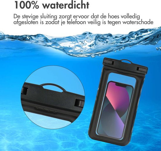 iMoshion étuis universels étanches pour téléphone Duo Pack - Étui sous-marin pour téléphone - Utilisez votre téléphone comme appareil photo sous-marin ! - Zwart et bleu clair