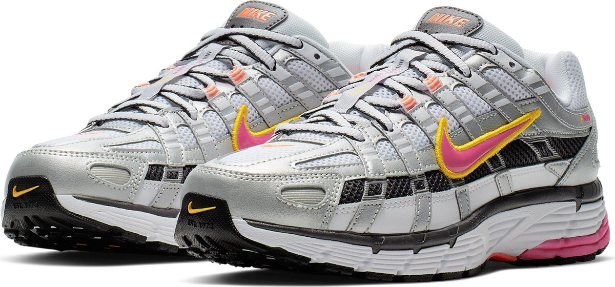 Nike P-6000 Sneakers Dames - White/Laser Fuchsia-Mtlc Platinum