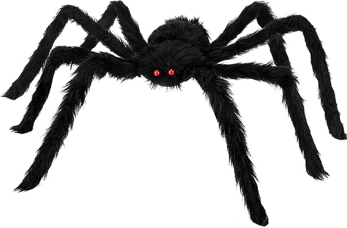 Springos Halloween Decoratie - Spin - Fluffy - Zwart