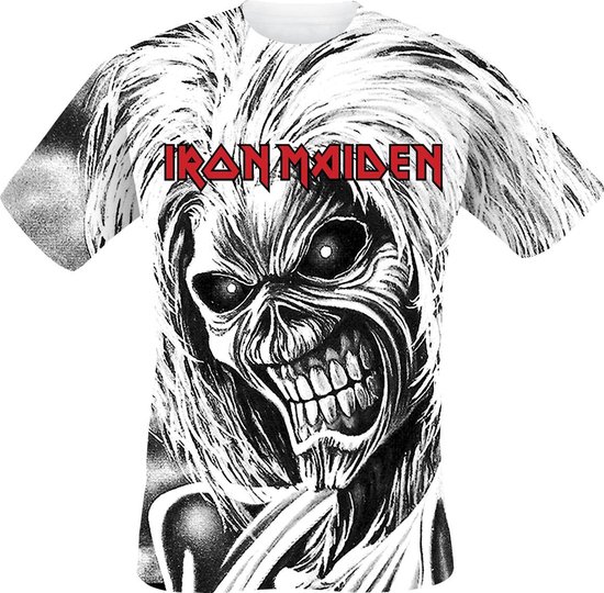 Iron Maiden Killers Allover Heren T-shirt - wit - M