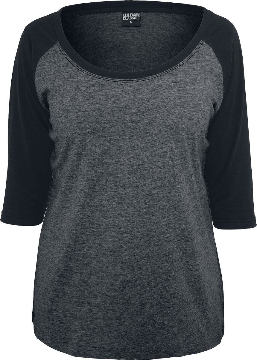 Urban Classics 3/4 Contrast Raglan Tee Dames Shirt met lange mouwen XL Zwart