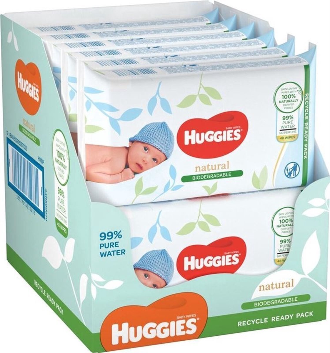 Goedkoopste Huggies - Natural Biologisch afbreekbaar - Billendoekjes - 768 babydoekjes - 16 x 48