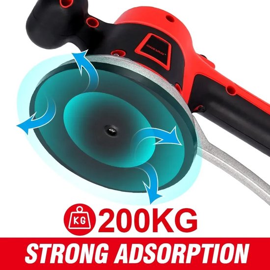Mygroot - Vibrateur pour carrelage - Jusqu'à 200kg - Support pour carrelage - Lève-carrelage - Vibrateur pour carrelage Aspirateur - Ventouse pour carrelage - 6 Positions - 3500 w - 18v - Comprenant 2 piles et coffret de rangement