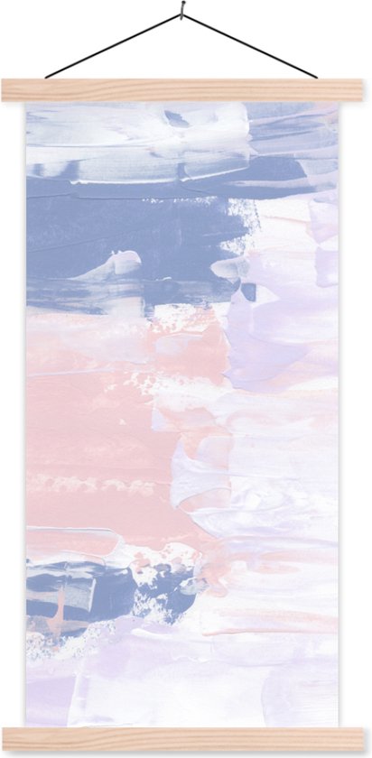 Posterhanger incl. Poster 90x180 cm - Schoolplaat - Pastel - Design - Verf - Textielposter - Blanke latten
