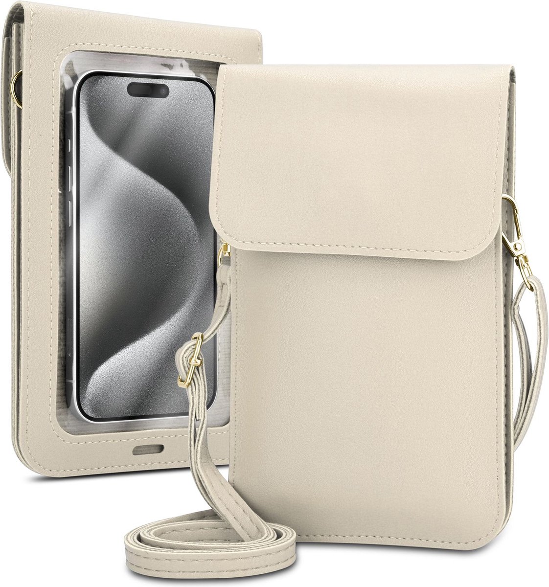 Mobielhoesje geschikt voor Honor MAGIC 4 PRO in WIT Etui Case Cover Handtas voor dames