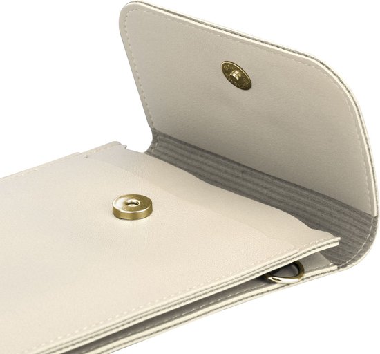 Étui pour téléphone portable compatible avec Apple iPhone 12 en BLANC. Étui Housse Sac à main pour femme.