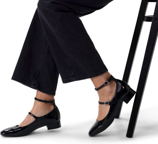 Manfield Dames Zwarte lak leren Mary Jane pumps Maat 41 bol