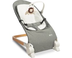 Pine Baby Bouncer Grijs - Wipstoel - Babystoel Voor Aan Tafel - Baby Stoeltje Zitten Voor Thuis - Verstelbare Babyrelax - Baby Rocker