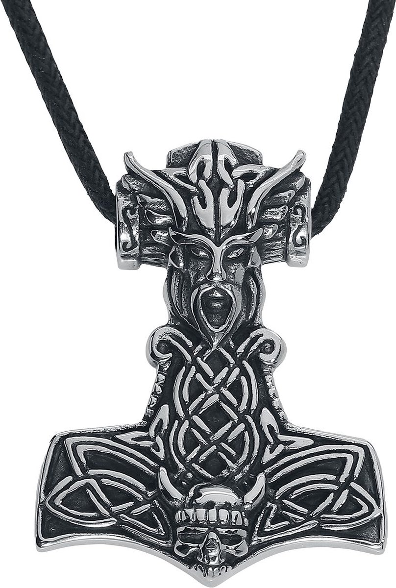 Goedkoopste etNox hard and heavy Thor's Hammer Halsketting zilverkleurig Unisex