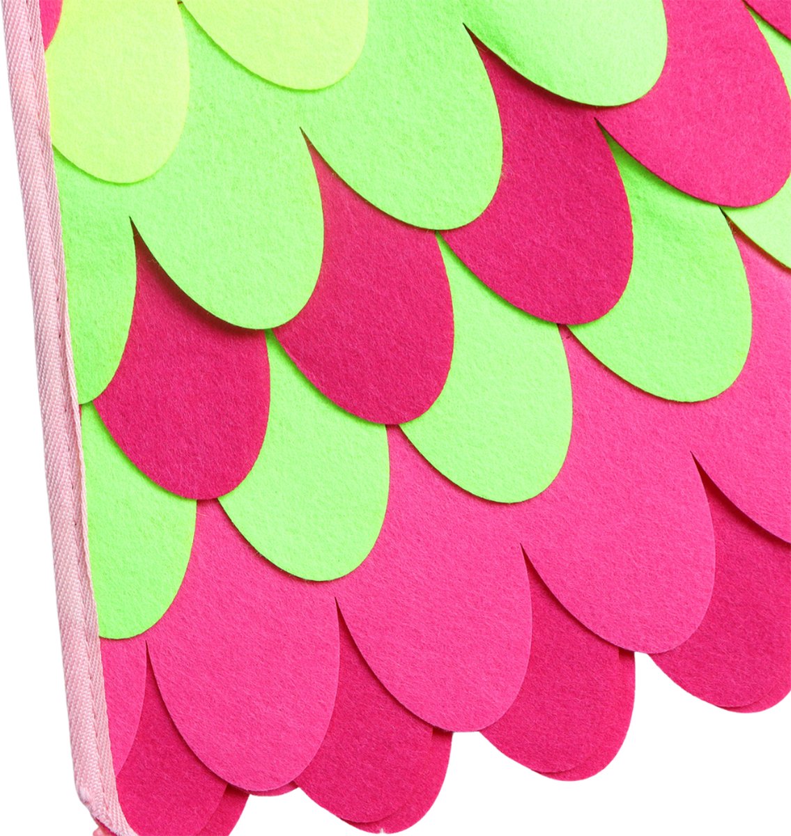 Joya Kids® Vogel Verkleedcape en Masker Fluo Roze en Geel | Cape met Masker van Vilt | Vilten Verkleedset | Verkleden Paradijsvogel | Meisje en Jongen Verkleedkleding | Cape Set | Carnaval en Halloween Outfit Kinderen — afbeelding 15
