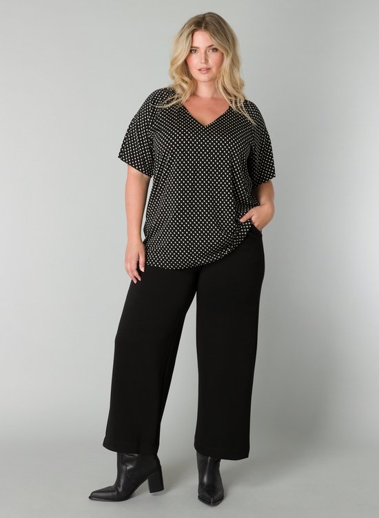 YESTA Roosmarijn Tops - Black/Ecru - maat 0(46)