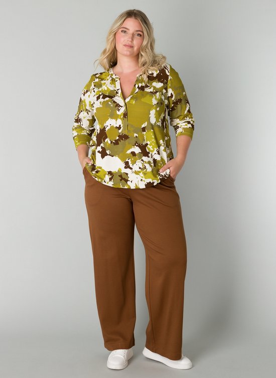 YESTA Rolina Tops - Avocado Green/Multi - maat 0(46)