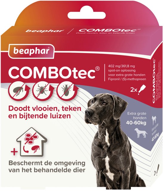 Beaphar Combotec Anti Teken- en Vlooiendruppels Hond 40-60 kg - 2 pipetten