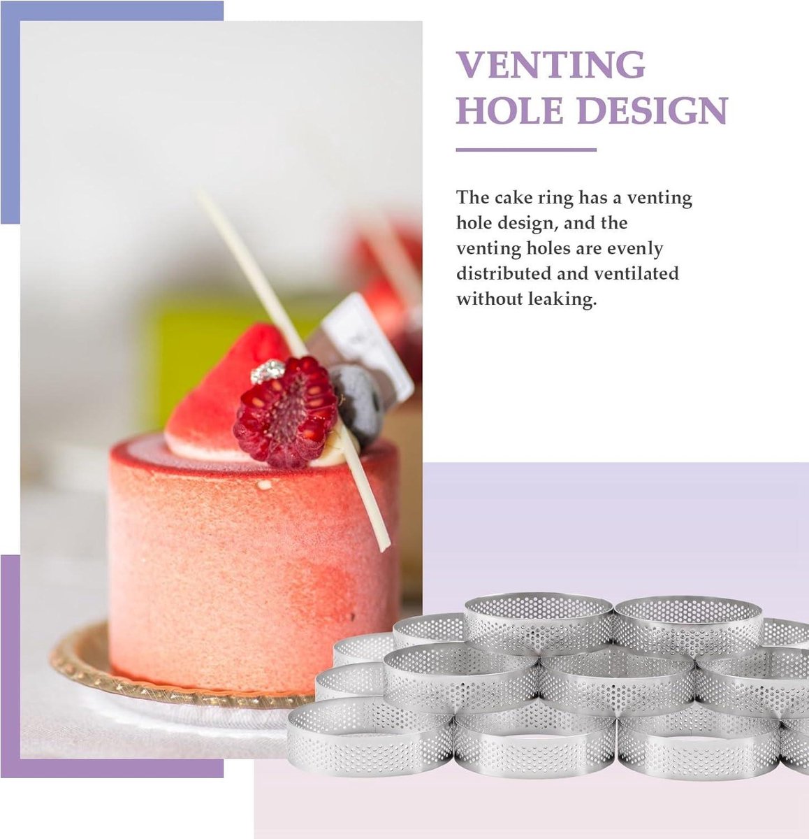 10 stuks mousse tartelette vormpjes, 8 cm geperforeerde dessertringen