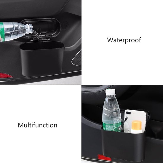 Lot De 2 Poubelles Voiture étanches - Compactes Avec Couvercle - Idéal Rangement Et Déchets