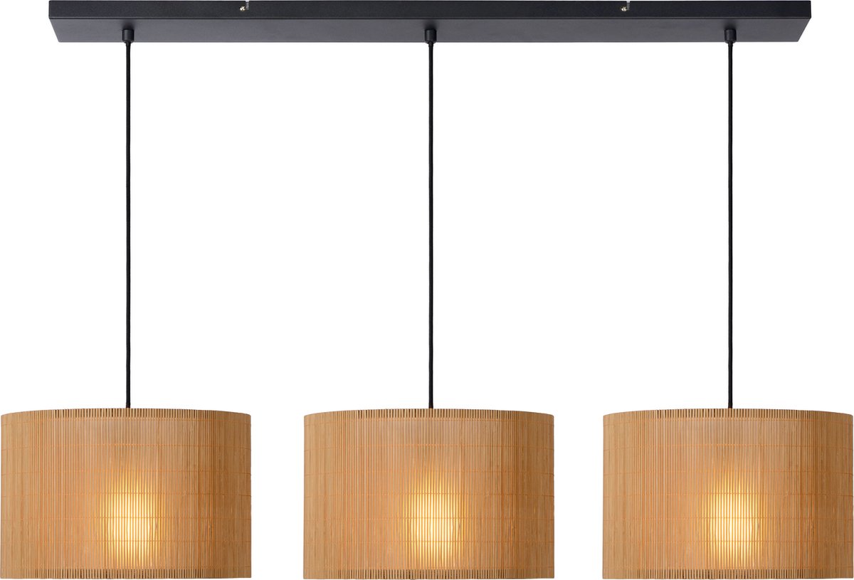 Lucide hanglamp Magius licht hout 3xE27