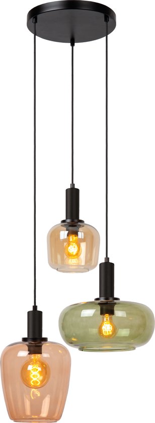 Lucide ILONA - Hanglamp - 3xE27 - Zwart