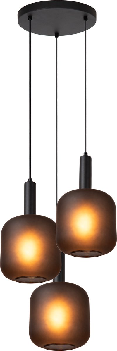 Lucide ELOISE - Hanglamp - Ø 40 cm - 3xE27 - Zwart