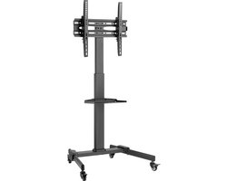 Cabletech Verrijdbare TV Standaard statief - Draaibaar - Hoogte instelbaar - Televisiebeugel - 32- 55 inch - max belastbaar gewicht 35 Kg - Ideaal voor thuis, kantoor presentaties