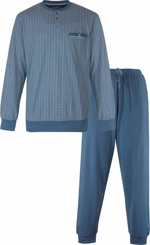 Paul Hopkins Heren Pyjama - Geprint Dessin - Petrol Blauw - Maat XXL