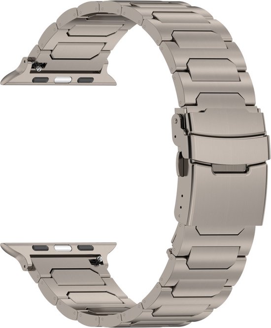 Bracelet en titane - bracelet à maillons - convient pour Apple Watch Series 1/2/3/4/5/6/7/8/9/10/SE/SE 2/ Ultra/ Ultra 2 avec taille de boîtier 42 mm / 44 mm / 45 mm / 46 mm / 49 mm - titane