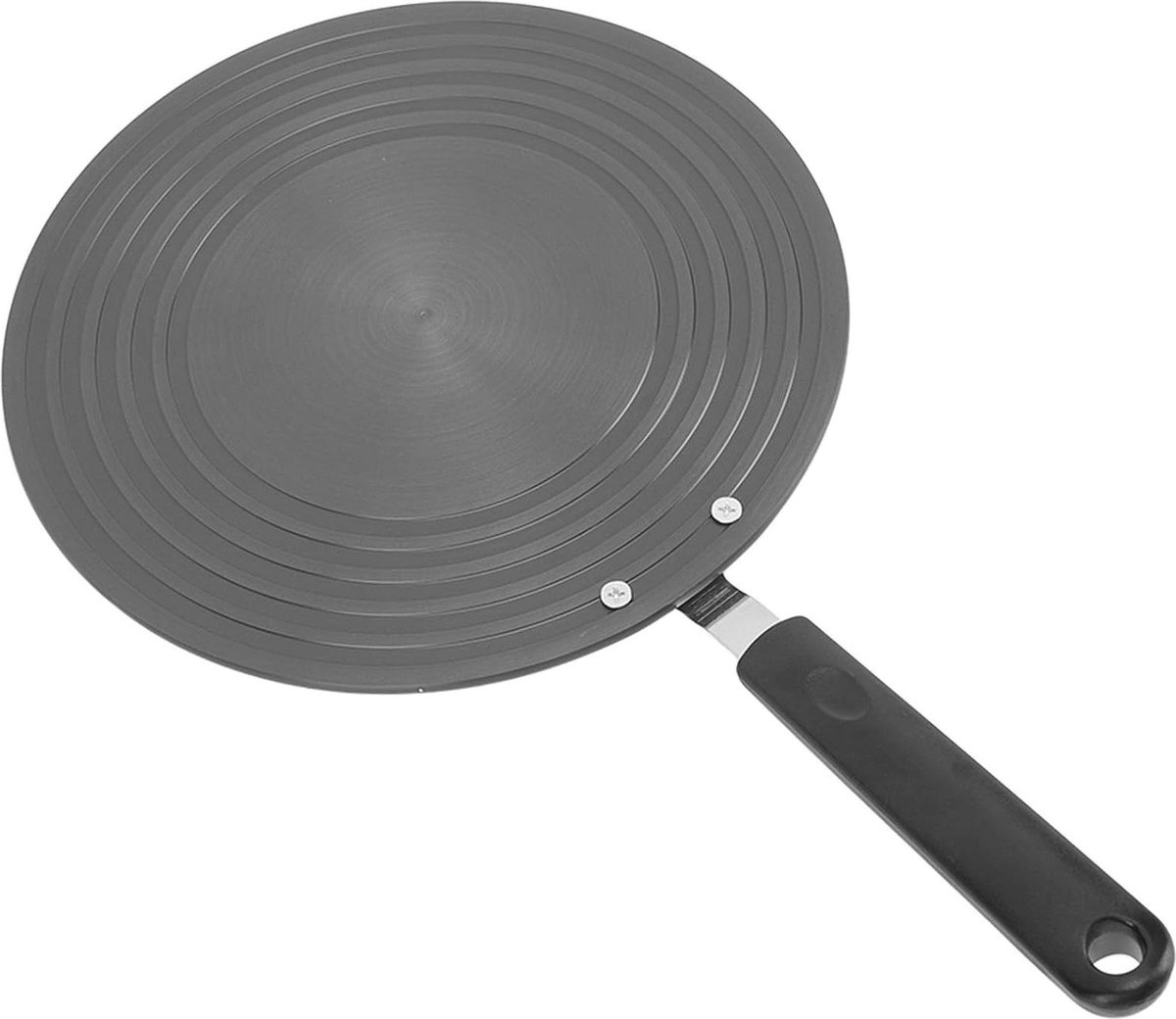 Roestvrijstalen Inductie-adapterplaat met Verwijderbare Handgreep - Kookgerei Sudderring Inductiekookplaat Warmteverspreider (28cm)