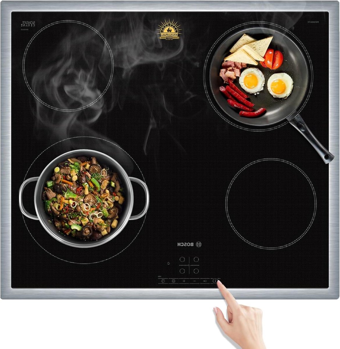 Inductiebeschermingsmat 61 x 53 cm - Transparante siliconen - Magnetisch - Krasbescherming - Multifunctioneel - Geschikt voor inductiekookplaat