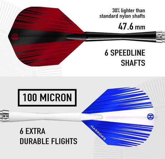 90% Tungsten Steel Tip Darts Set 21g 23g & 25g - Met Reserveassen - Prime Flights - Reiskoffer (30 gram) van Grebarley — afbeelding 5