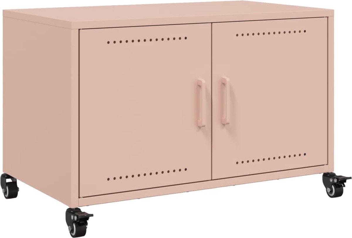 vidaXL - Tv-meubel - 68x39x43,5 - cm - staal - roze