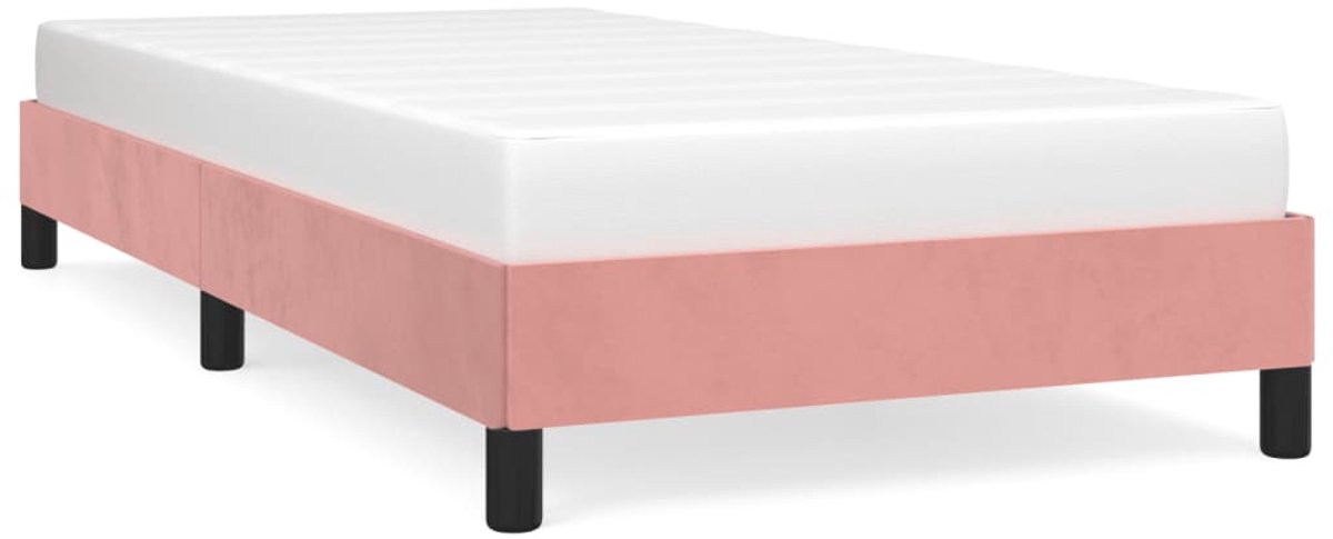 vidaXL - Bedframe - fluweel - roze - 90x200 - cm