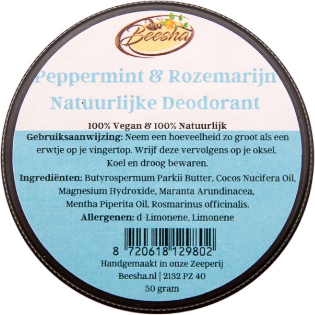 Goedkoopste Beesha Natuurlijke Deodorant Peppermint & Rozemarijn