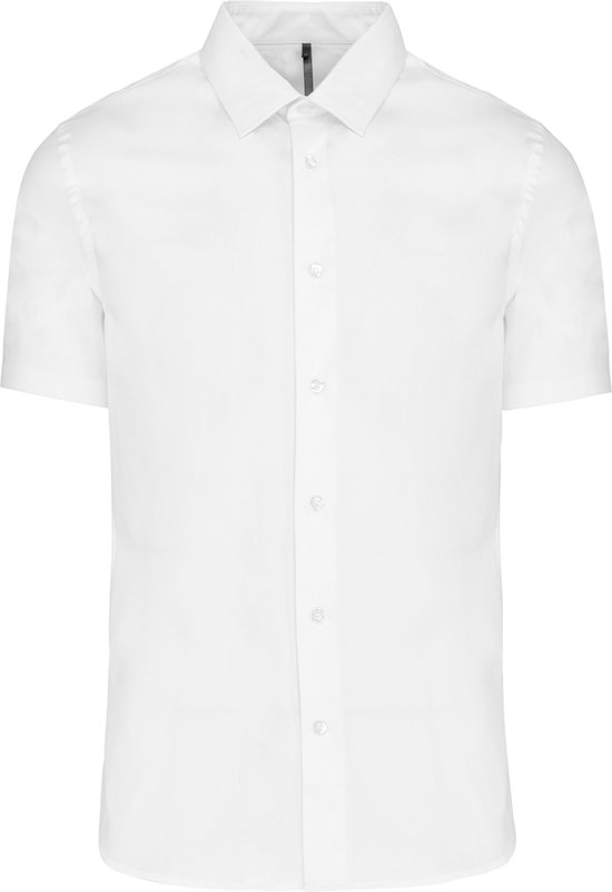 Heren stretch overhemd korte mouwen merk Kariban maat XL Wit