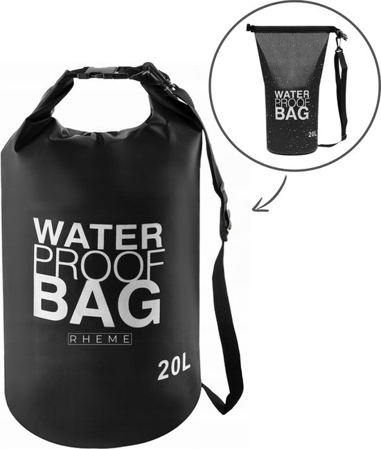 Foto: Waterdichte tas waterproof drybag opberg zak 20 l outdoor tas zwart rheme