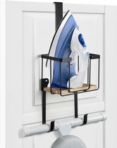 Bol.com Strijkplankhouder met grote opbergmand - Wandmontage/over de deur - Wasruimte organizer - Zwart Strijkplank aanbieding