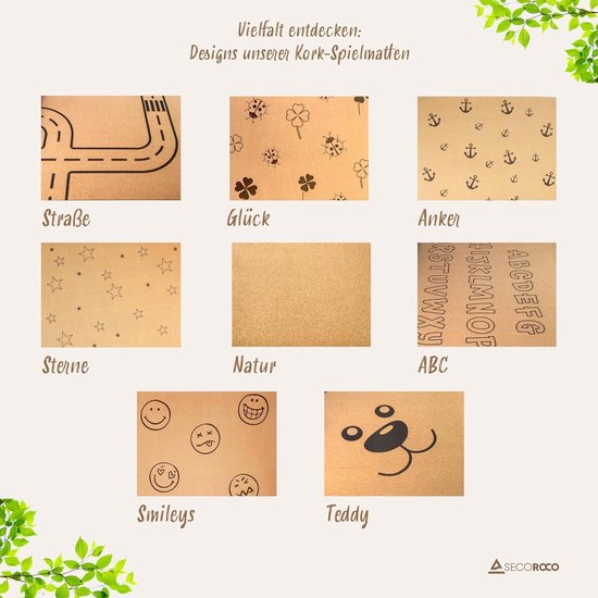 Speelmat 180×115 Cm Little Lemon – Kruipmat Baby Tapijt Babymat | Kurk & Natuurlijke Rubber 180x115cm | BPA- & Schadstoffvrije Kinderspeelmat | Antislip Natuurlijke Speelmat TÜV Getest
