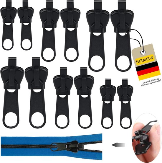 Reparatieset met ritssluiting nr. 5, 52-delig voor tassen, tenten, bagage, jassen - repareer eenvoudig je beschadigde of gebroken ritssluitingen
