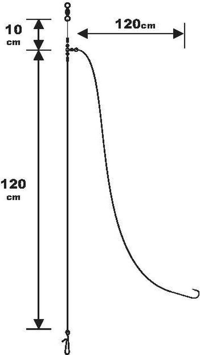 Sunset Surfcasting Rig Special Fluorocarbon Branch Line Distance Special - Maat : 145cm - haak 2 - 3 pcs van Sunset. — afbeelding 4