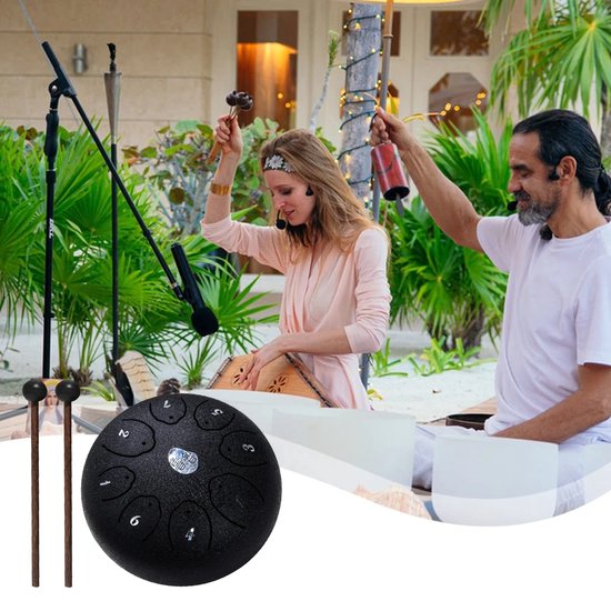 6 Inch Stalen Tong Drum - 8 Noten Handpan Met Tas en Drumsticks van Mambo Moto — afbeelding 5