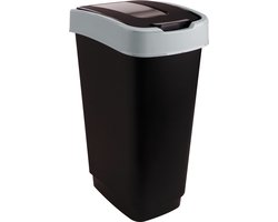 Mammoet - Titan - Prullenbak - Draaideksel - 50 L - 29,5 x 39,5 x 56,5 cm - Zwart - Kunststof - Afvalbak Mammoet - Titan - Prullenbak - Draaideksel - 50 L - 29,5 x 39,5 x 56,5 cm - Zwart - Kunststof - Afvalbak