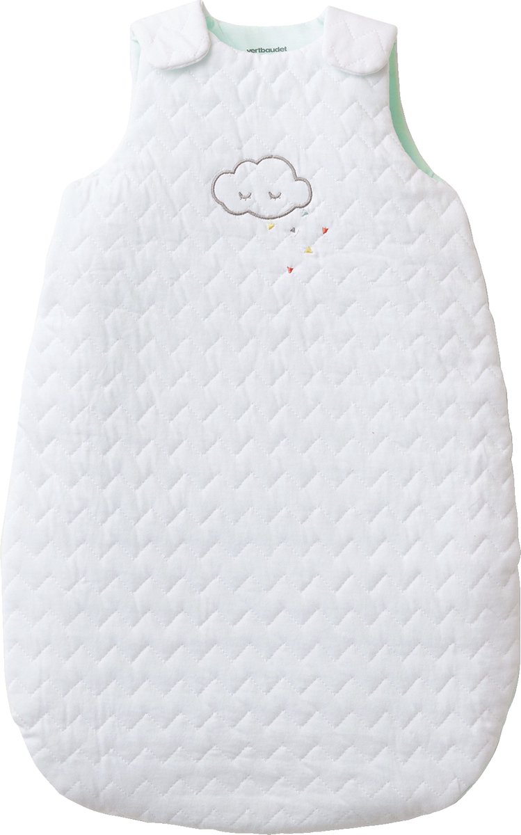 Vertbaudet Slaapzak - baby - mouwloze - biologische - wit -wolk