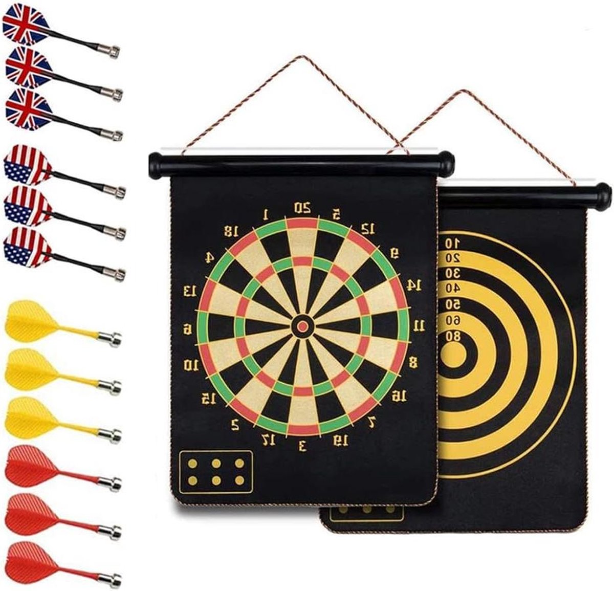 Dartbord Ø38 cm 15 inch - Magnetisch Safe Dartbord voor kinderen en volwassenen met 12 darts