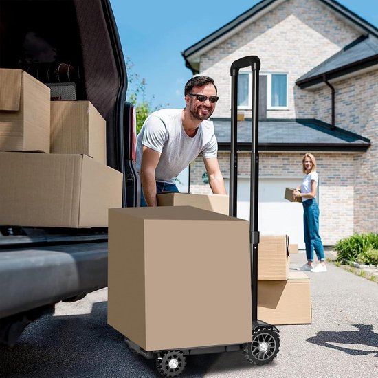 Chariot Pliable Aluminium - 60kg Capacity - 4 Roues - Portable Et Léger