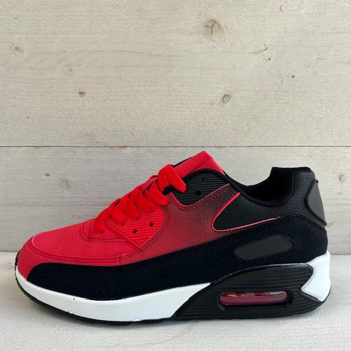 Air sneaker zwart rood (verkrijgbaar van maat 36 t/m 45) Rood / 42