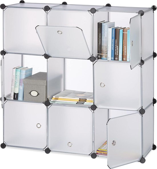 Vakkenkast Manhattan 03 - 180x40x240H cm - strak design - 3 push to