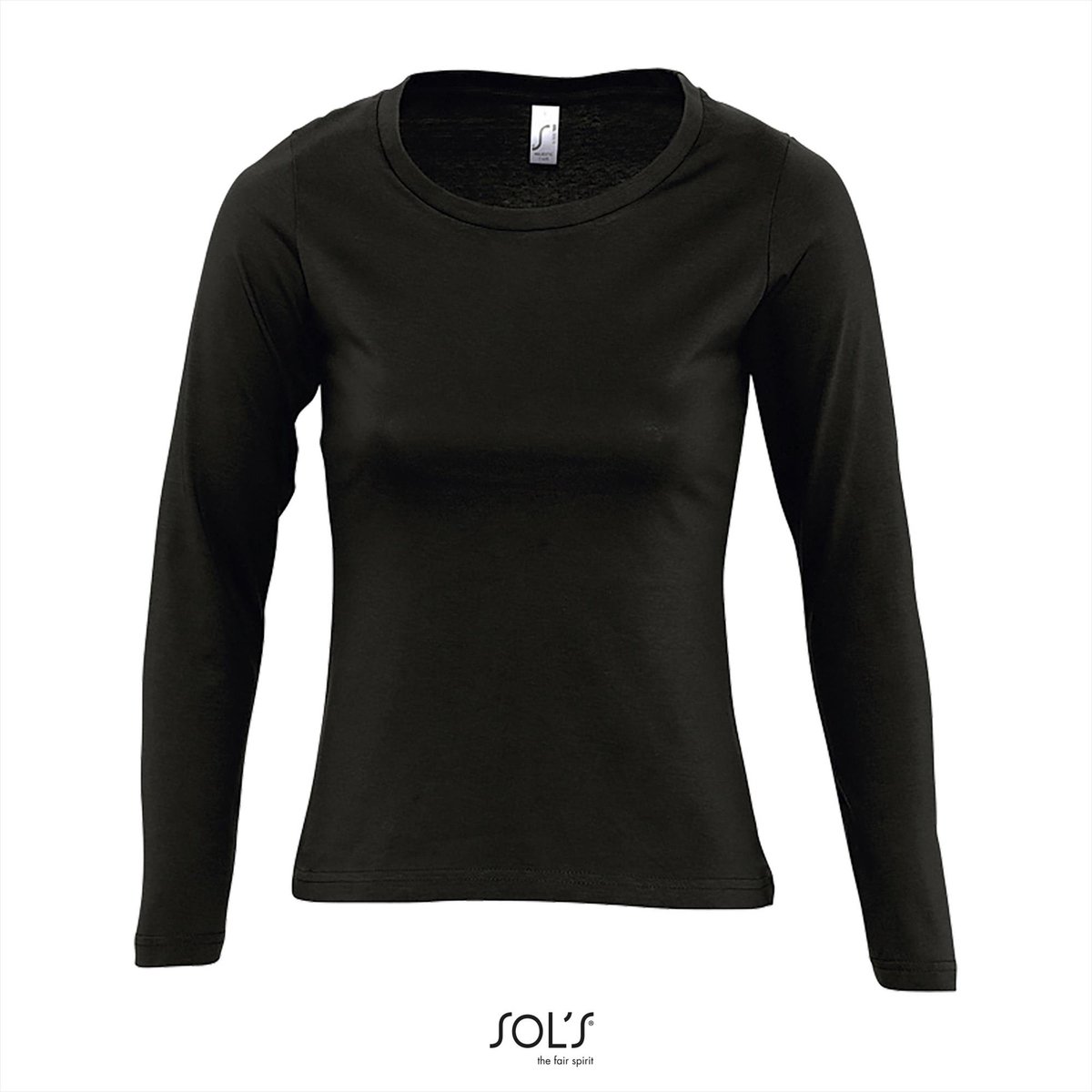 SOL'S Women´s Long Sleeves-T Majestic L245 - Deep Black - XL