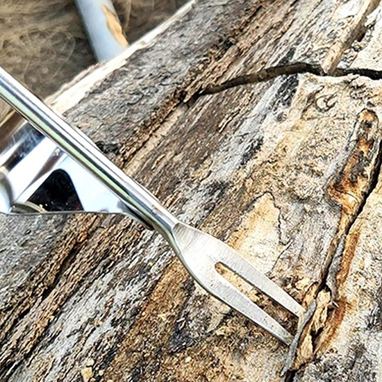 Handmatige roestvrijstalen onkruidsteker met houten handvat voor tuinieren van Merkloos	 — afbeelding 5